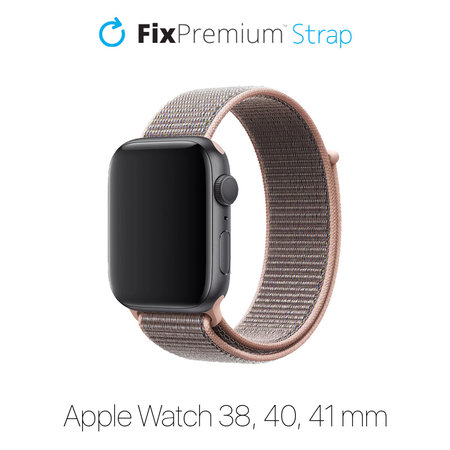 FixPremium - Bracelet en nylon pour Apple Watch (38, 40 et 41 mm), rose