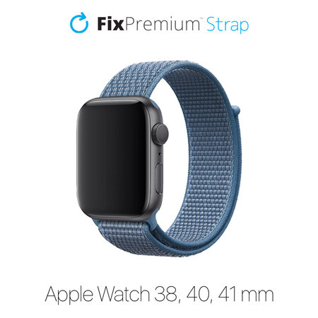 FixPremium - Bracelet en nylon pour Apple Watch (38, 40 et 41 mm), bleu