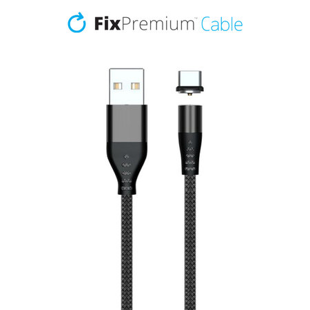 FixPremium - Câble magnétique USB-C / USB (2m), noir