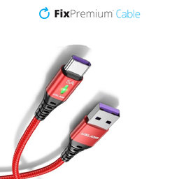 FixPremium - Indicateur LED du câble USB-C / USB (1m), rouge