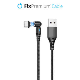 FixPremium - Câble magnétique USB-C / USB (1m), noir