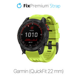 FixPremium - Bracelet en silicone pour Garmin (QuickFit 22 mm), vert