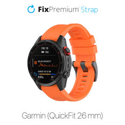 FixPremium - Bracelet en silicone pour Garmin (QuickFit 26 mm), orange