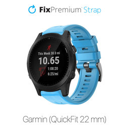 FixPremium - Bracelet en silicone pour Garmin (QuickFit 22 mm), bleu