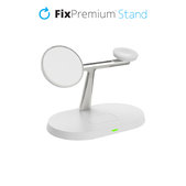 FixPremium - Support MagSafe 3en1 pour iPhone, Apple Watch et AirPods, blanc