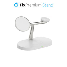 FixPremium - Support MagSafe 3en1 pour iPhone, Apple Watch et AirPods, blanc