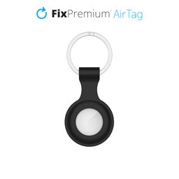 FixPremium - Porte-clés en silicone pour AirTag, noir