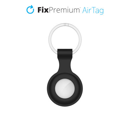 FixPremium - Porte-clés en silicone pour AirTag, noir