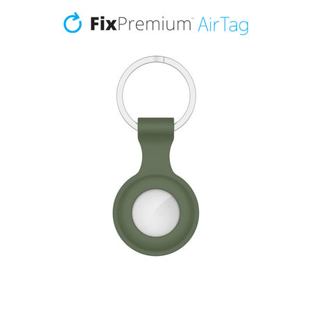 FixPremium - Porte-clés en silicone pour AirTag, vert foncé