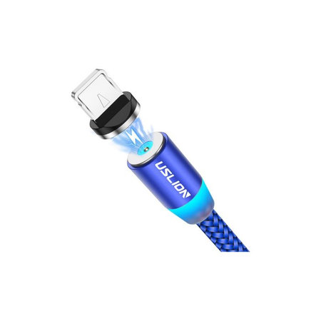 USLION - Câble Magnétique Lightning / USB (1m), bleu