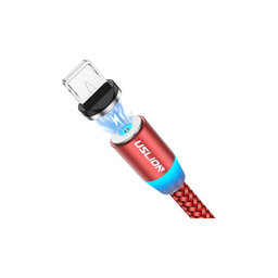 USLION - Câble Magnétique Lightning / USB (1m), rouge