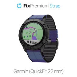 FixPremium - Bracelet en cuir pour Garmin (QuickFit 22 mm), bleu