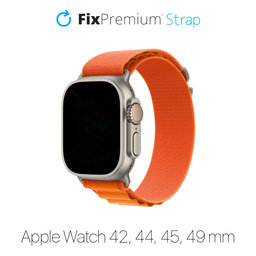 FixPremium - Bracelet Alpine Loop pour Apple Watch (42, 44, 45 et 49 mm), orange