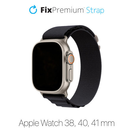 FixPremium - Bracelet Alpine Loop pour Apple Watch (38, 40 et 41 mm), noir