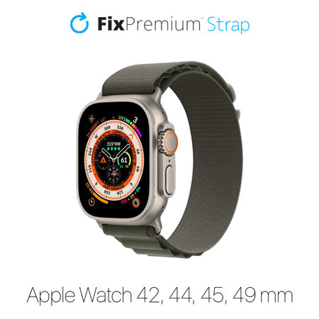 FixPremium - Bracelet Alpine Loop pour Apple Watch (42, 44, 45 et 49 mm), vert