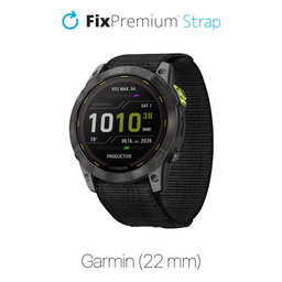 FixPremium - Bracelet en nylon pour Garmin (22 mm), noir