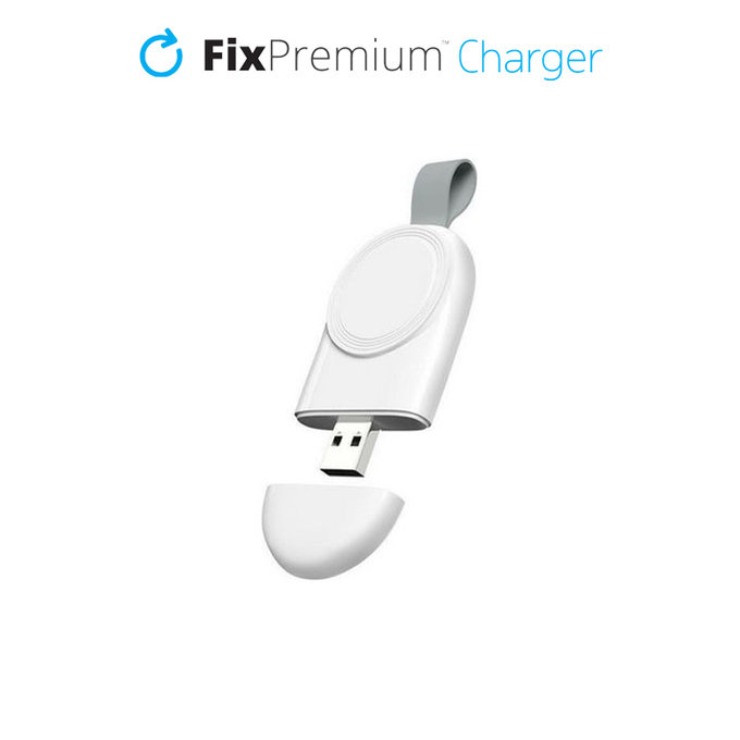FixPremium - Chargeur USB portable pour Apple Watch, blanc