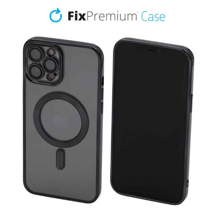 FixPremium - Étui Crystal avec MagSafe pour iPhone 12 Pro Max, noir
