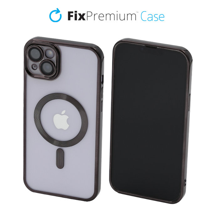 FixPremium - Étui Crystal avec MagSafe pour iPhone 14 Plus, noir
