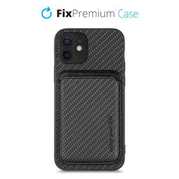 FixPremium - Étui Carbon s MagSafe Wallet pour iPhone 12, noir