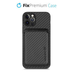 FixPremium - Étui Carbon s MagSafe Wallet pour iPhone 12 Pro Max, noir