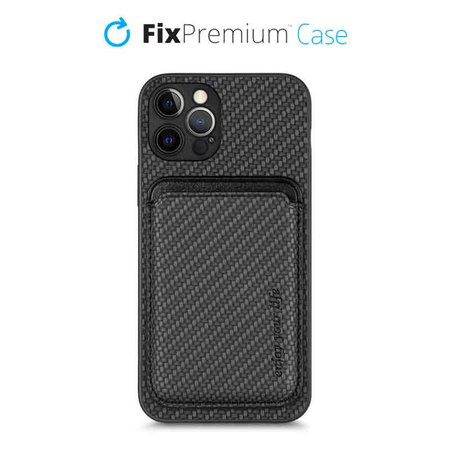 FixPremium - Étui Carbon s MagSafe Wallet pour iPhone 12 Pro Max, noir