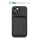 FixPremium - Étui Carbon s MagSafe Wallet pour iPhone 13 & 14, noir