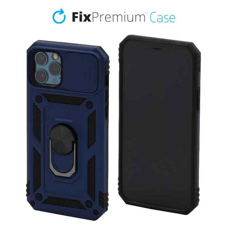 FixPremium - Coque CamShield pour iPhone 12 & 12 Pro, bleue