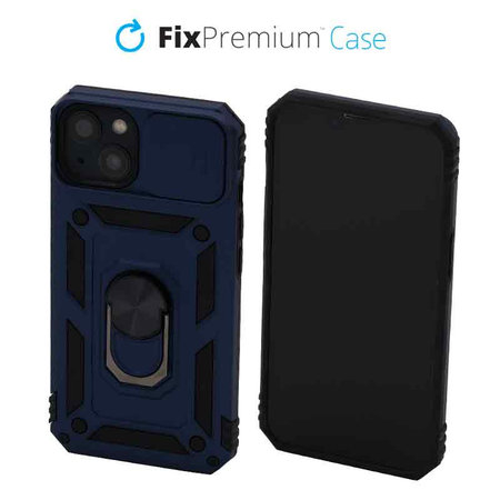 FixPremium - Coque CamShield pour iPhone 13 & 14, bleue