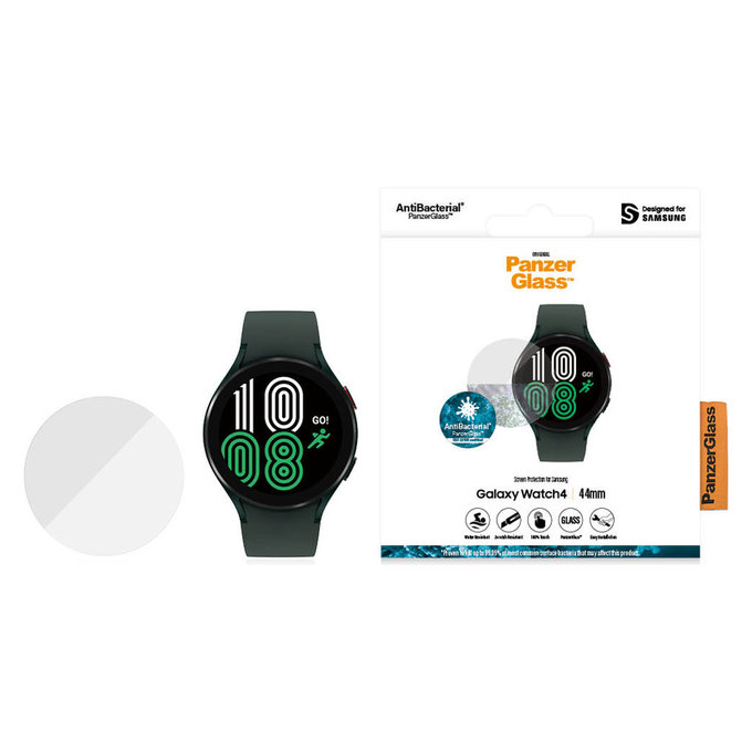 Verre trempé Flat Glass AB pour Samsung Galaxy Watch4 44 mm, Clair, PanzerGlass