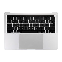 Apple MacBook Pro 13" A1706 (Fin 2016 - Mi 2017) - Cadre clavier supérieur + clavier UK + microphone + trackpad + haut-parleurs (argent)