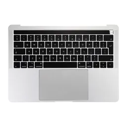 Apple MacBook Pro 13" A1706 (Fin 2016 - Mi 2017) - Cadre clavier supérieur + clavier UK + microphone + trackpad + haut-parleurs (argent)