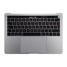 Apple MacBook Pro 13" A1706 (Fin 2016 - Mi 2017) - Cadre de clavier supérieur + clavier UK + microphone + trackpad + haut-parleurs (gris sidéral)