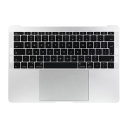 Apple MacBook Pro 13" A1708 (Fin 2016 - Mi 2017) - Cadre clavier supérieur + clavier UK + microphone + trackpad + haut-parleurs (argent)