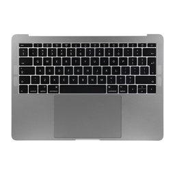 Apple MacBook Pro 13" A1708 (Fin 2016 - Mi 2017) - Cadre de clavier supérieur + clavier UK + microphone + trackpad + haut-parleurs (gris sidéral)