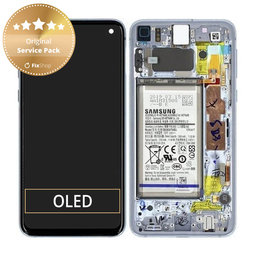 Samsung Galaxy S10e G970F - Écran LCD + Ecran Tactile + Cadre + Batterie (Bleu Prisme) - GH82-18843C, GH82-18843A Genuine Service Pack