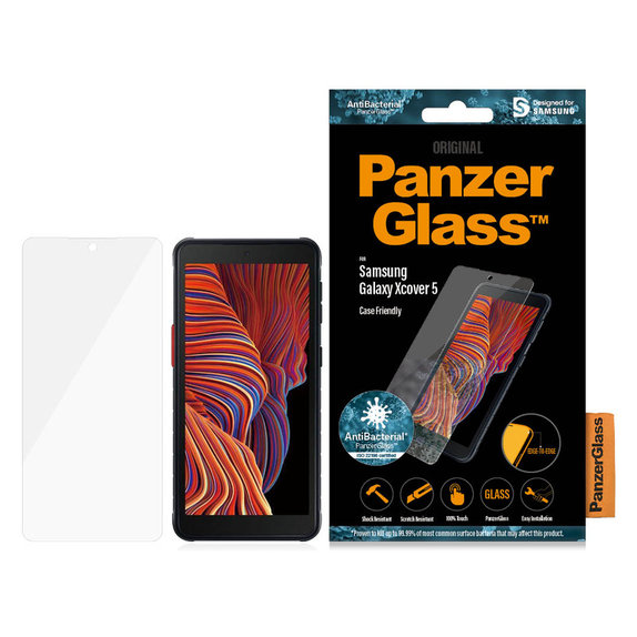 Verre trempé Case Friendly AB pour Samsung Galaxy Xcover 5, Clair, PanzerGlass