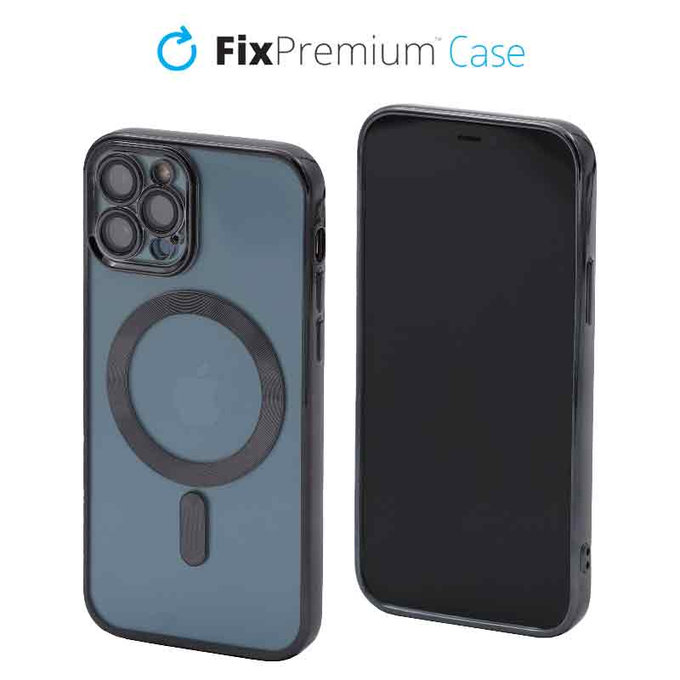 FixPremium - Étui Crystal avec MagSafe pour iPhone 12 Pro, noir