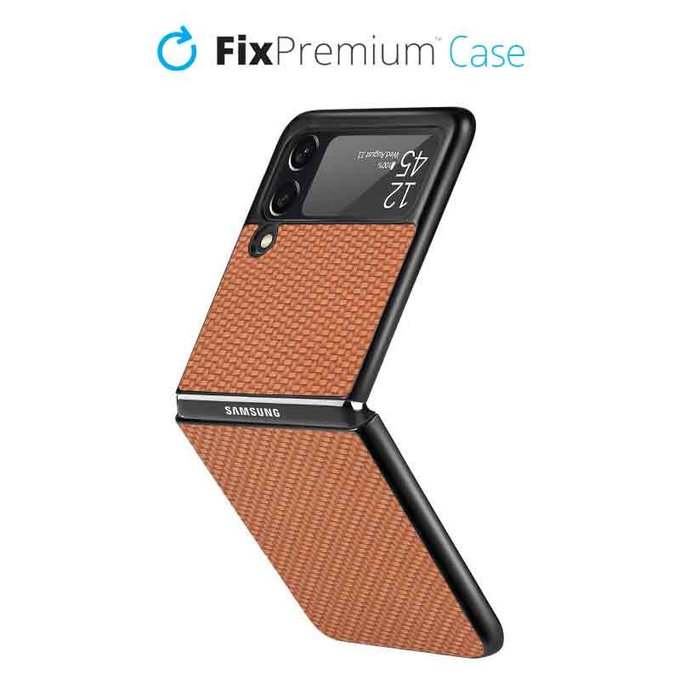 FixPremium - Coque Carbone pour Samsung Galaxy Z Flip 2, marron