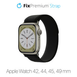 FixPremium - Bracelet Trail Loop pour Apple Watch (42, 44, 45 et 49 mm), noir