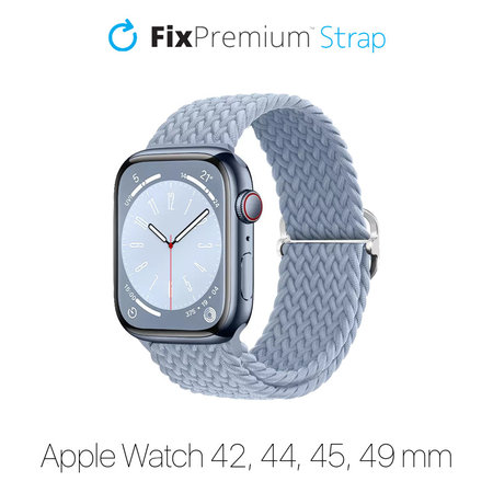 FixPremium - Bracelet Solo Loop pour Apple Watch (42, 44, 45 et 49 mm), bleu clair