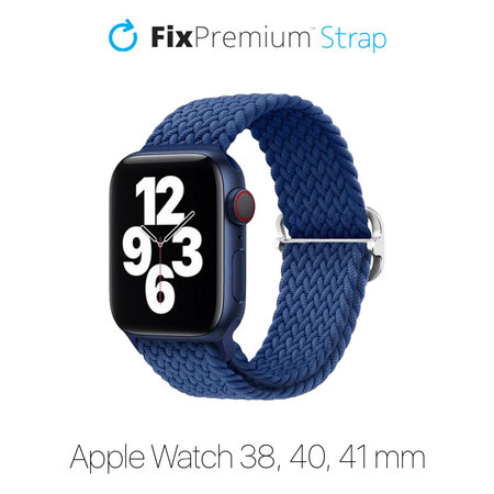 FixPremium - Bracelet Solo Loop pour Apple Watch (38, 40 et 41 mm), bleu foncé