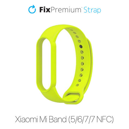 FixPremium - Bracelet en silicone pour Xiaomi Mi Band (5/6/7/7 NFC), jaune