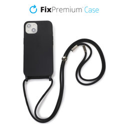 FixPremium - Étui en silicone s String pour iPhone 13 & 14, noir