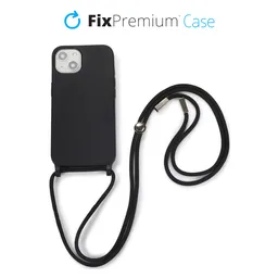 FixPremium - Étui en silicone s String pour iPhone 13 & 14, noir