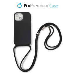 FixPremium - Étui en silicone s String pour iPhone 14 Plus, noir