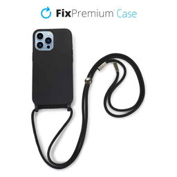 FixPremium - Étui en silicone s String pour iPhone 14 Pro, noir