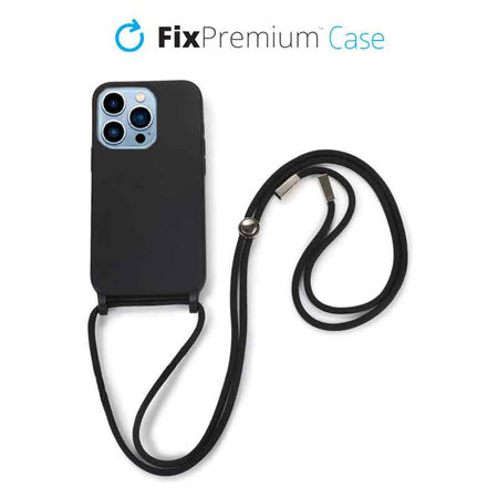 FixPremium - Étui en silicone s String pour iPhone 14 Pro Max, noir