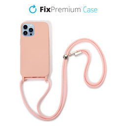 FixPremium - Étui en silicone s String pour iPhone 13 Pro, rose