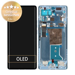 Motorola Edge 40 Pro - Écran LCD + Écran tactile + Cadre (Bleu lunaire) - 5D68C21987 Genuine Service Pack